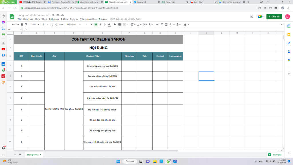 Đây là một demo content plan để các bạn có thể tham khảo