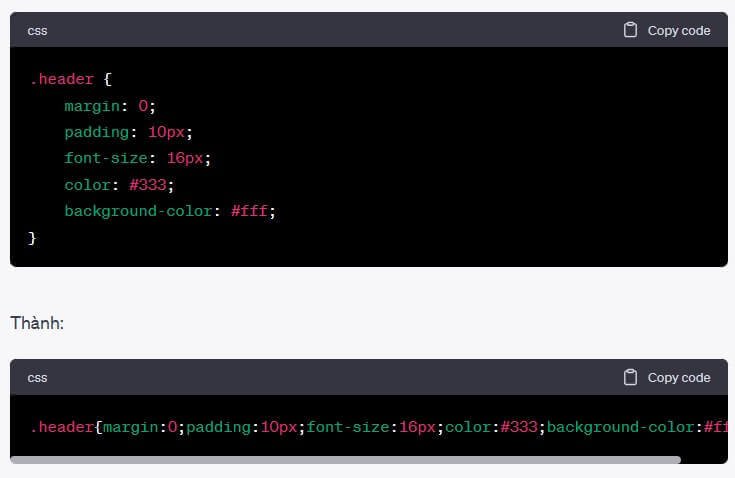Minify CSS va HTML