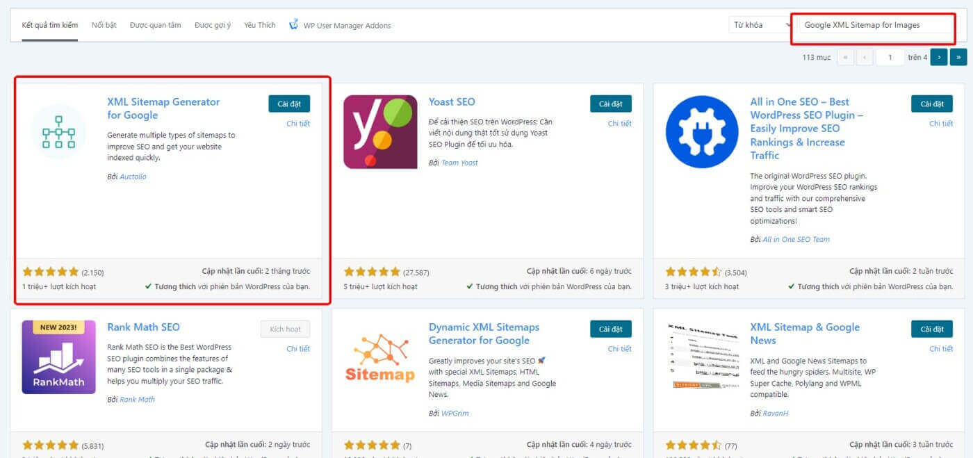 Google XML Sitemap for Images