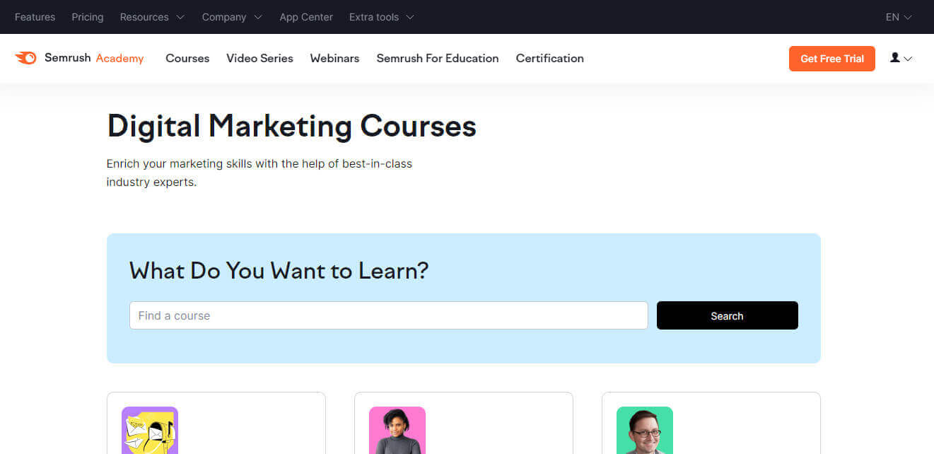 Chứng chỉ Digital Marketing từ Semrush