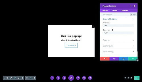 Popups Settings