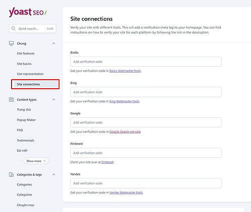 Site connections