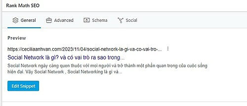click vao edit snippet de de mo hop thoai chinh sua