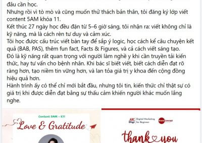 Hình ảnh Khóa học Content 5AM: Know Yourself - Write Your Life 6 content 5 am khoa 11 testimonials abc digi 1