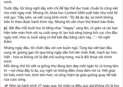 Hình ảnh Khóa học Content 5AM: Know Yourself - Write Your Life 9 content 5 am khoa 11 testimonials abc digi 4